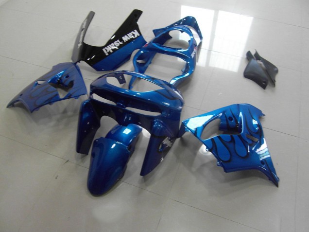 Buy 1998-1999 Blue Black Flame Kawasaki ZX9R Motorbike Fairing UK