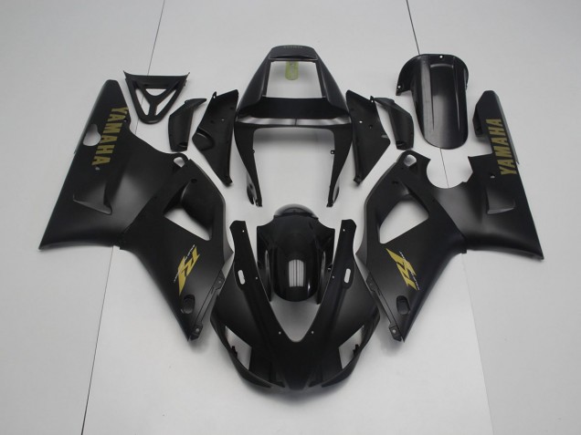 Buy 1998-1999 Matte Black Yellow Yamaha YZF R1 Motorcycle Fairing Kit UK