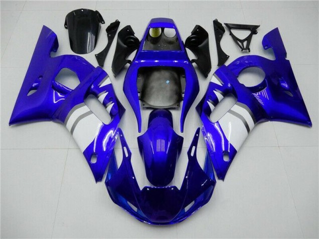 Buy 1998-2002 Blue White Yamaha YZF R6 Motorcycle Fairings Kits UK