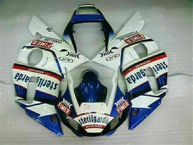 Buy 1998-2002 Blue White Yamaha YZF R6 Motorcycle Fairings Kit UK