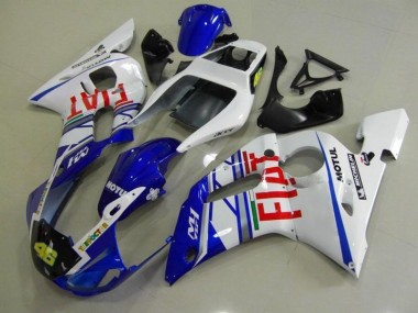 Buy 1998-2002 Blue White Fiat Yamaha YZF R6 Motorcycle Fairings Kit UK