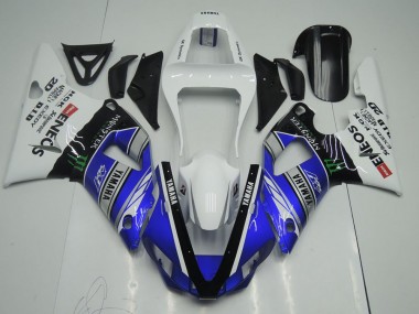 Buy 2000-2001 Blue White ENEOS Monster Yamaha YZF R1 Motor Bike Fairings UK