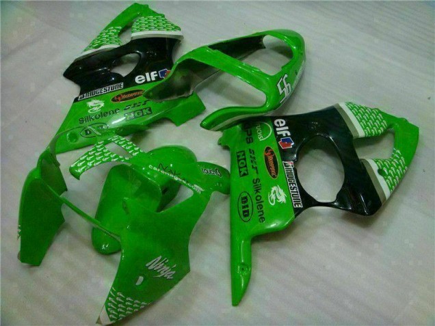 Buy 2000-2002 Green Black Kawasaki ZX6R Motor Bike Fairings UK