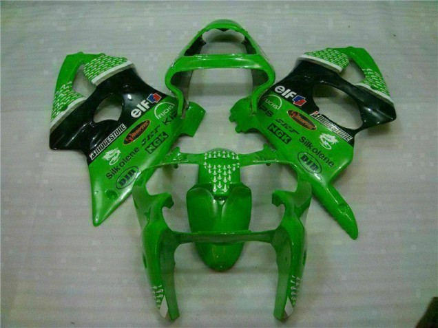 Buy 2000-2002 Green Black Kawasaki ZX6R Motor Bike Fairings UK