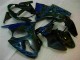 Buy 2000-2002 Black with Blue Flame Kawasaki ZX6R Motorbike Fairings UK