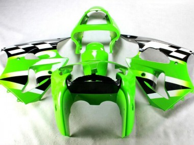 Buy 2000-2002 Green Black White Kawasaki ZX6R Bike Fairings UK