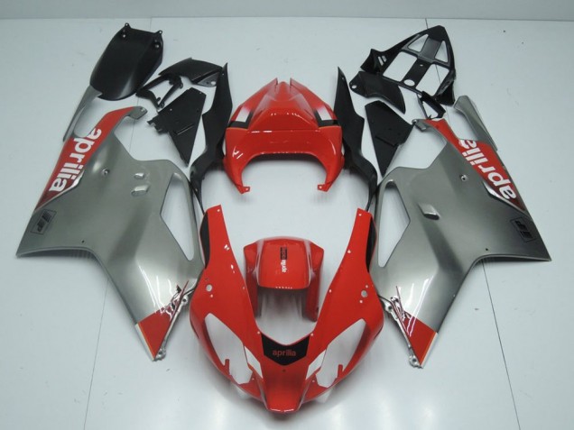 Buy 2003-2006 Silver and Red Aprilia RSV1000 Motorbike Fairing Kits UK