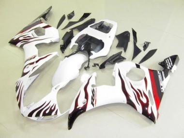 Buy 2003-2005 White and Flame Yamaha YZF R6 Bike Fairing UK