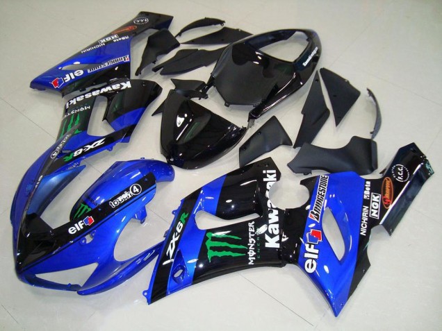 Buy 2005-2006 Candy Blue Monster Kawasaki ZX6R Motorcycle Fairing Kits UK