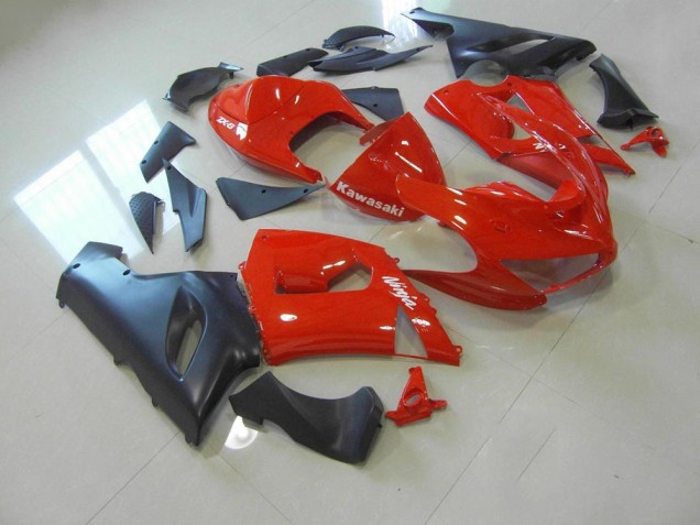 Buy 2005-2006 Red and Matte Black Kawasaki ZX6R Bike Fairings UK