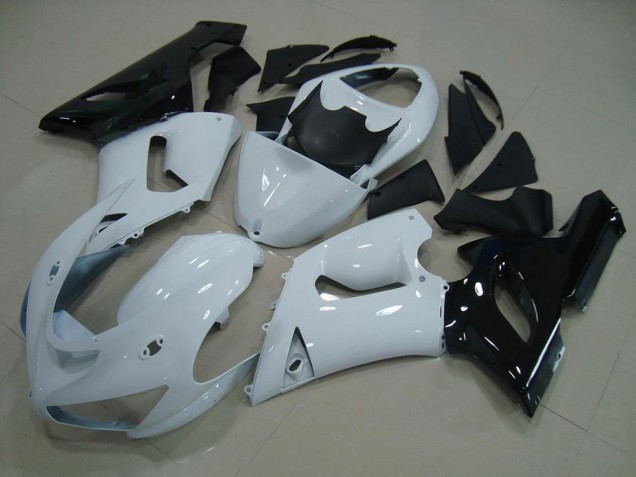 Buy 2005-2006 White Black Kawasaki ZX6R Replacement Motorcycle Fairings UK