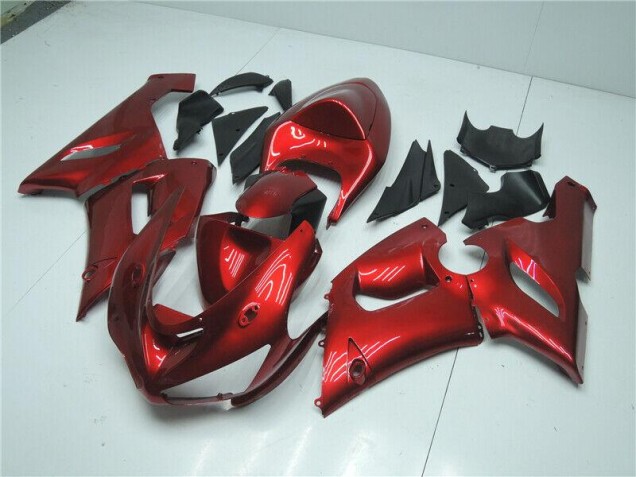 Buy 2005-2006 Candy Red Kawasaki ZX6R Motorcycle Fairing Kits UK