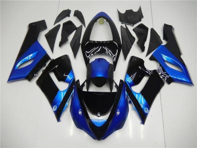 Buy 2005-2006 Blue Black Kawasaki ZX6R Motorcycle Fairing Kits UK