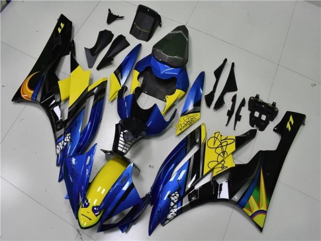 Buy 2006-2007 Blue Shark Yamaha YZF R6 Motorcycle Fairings Kits UK