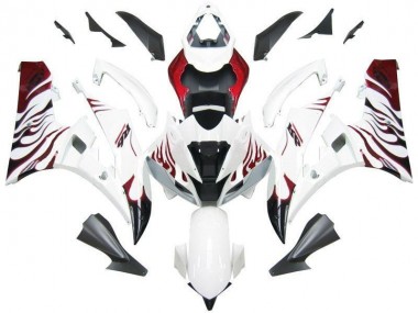 Buy 2006-2007 White Red Flame Yamaha YZF R6 Motorcycle Fairing UK