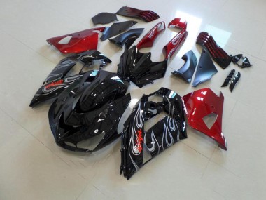 Buy 2006-2011 Black Nd Red Silver Flame Kawasaki ZX14R ZZR1400 Motorbike Fairing UK