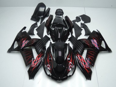 Buy 2006-2011 Red Flame Kawasaki ZX14R ZZR1400 Motorcycle Bodywork UK