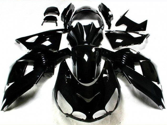 Buy 2006-2011 Glossy Black Kawasaki ZX14R ZZR1400 Motorbike Fairing UK