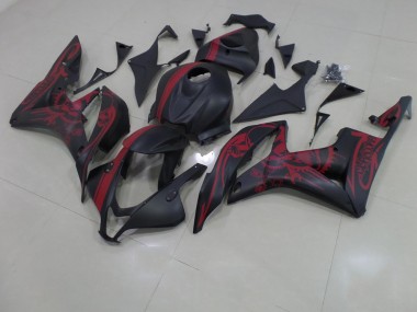 Buy 2007-2008 Matte Black Red Skull with Stripe Honda CBR600RR Motorcycle Fairing UK