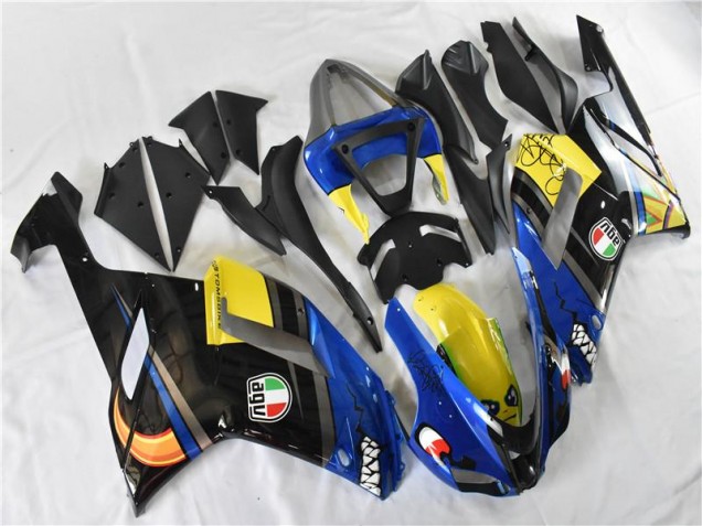 Buy 2007-2008 Blue Shark Kawasaki ZX6R Replacement Motorcycle Fairings UK