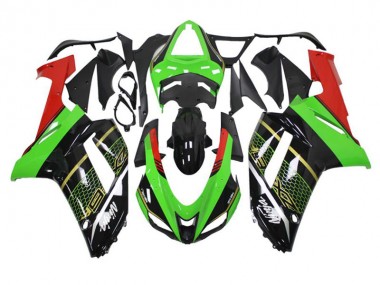 Buy 2007-2008 Green Black Kawasaki ZX6R Motorcycle Fairing Kit UK