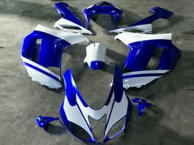 Buy 2007-2008 Blue White Kawasaki ZX6R Motorcycle Replacement Fairings UK