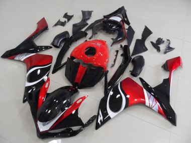 Buy 2007-2008 Black Red Glossy Yamaha YZF R1 Motorcycle Replacement Fairings UK