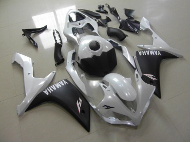 Buy 2007-2008 Pearl White Matte Black Yamaha YZF R1 Replacement Motorcycle Fairings UK