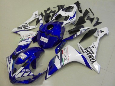 Buy 2007-2008 White Blue Tri Colour Yamaha YZF R1 Motorcycle Replacement Fairings UK