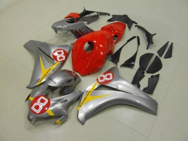 Buy 2008-2011 Silver Red 8 Honda CBR1000RR Motorbike Fairings UK