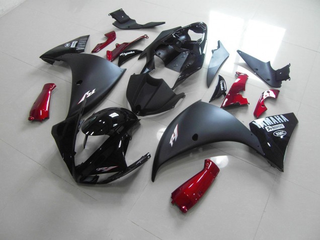 Buy 2009-2011 Matte Black Red Yamaha YZF R1 Motorcycle Replacement Fairings UK