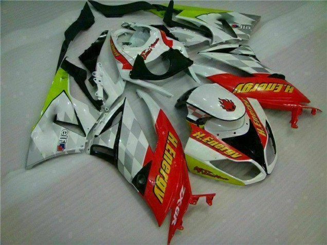 Buy 2009-2012 White Red H. Energy Kawasaki ZX6R Motorcycle Fairings Kit UK