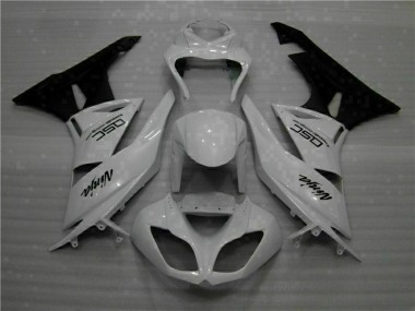 Buy 2009-2012 White Black Ninja Kawasaki ZX6R Motorbike Fairings UK