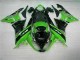 Buy 2009-2012 Green Black Kawasaki ZX6R Motor Bike Fairings UK