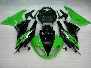 Buy 2009-2012 Black Green Kawasaki ZX6R Bike Fairing Kit UK