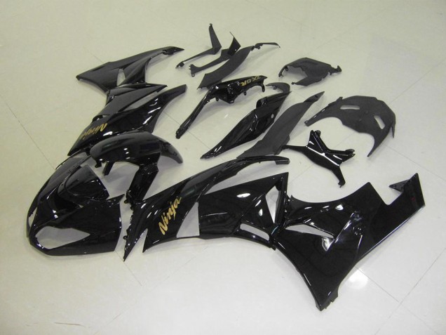 Buy 2009-2012 Black with Gold Sticker Kawasaki ZX6R Motorbike Fairing UK