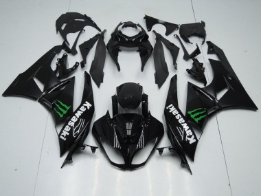 Buy 2009-2012 Black with Monster Kawasaki ZX6R Replacement Motorcycle Fairings UK