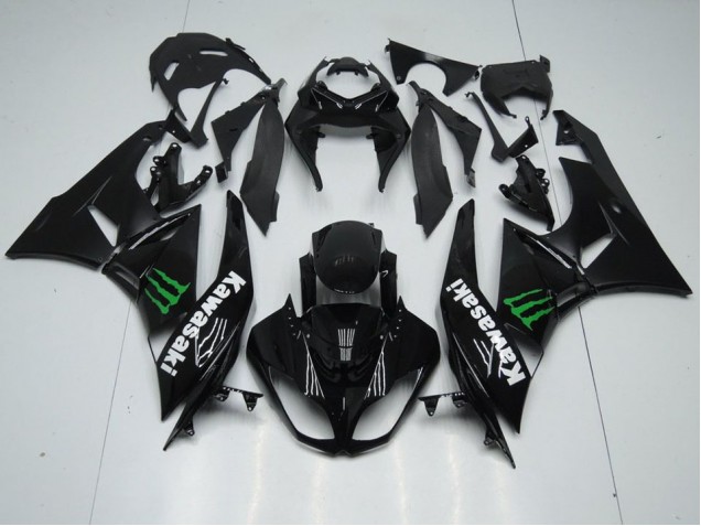 Buy 2009-2012 Black with Monster Kawasaki ZX6R Replacement Motorcycle Fairings UK