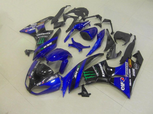 Buy 2009-2012 Blue Monster Kawasaki ZX6R Bike Fairing Kit UK