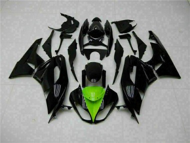 Buy 2009-2012 Black Green Kawasaki ZX6R Moto Fairings UK