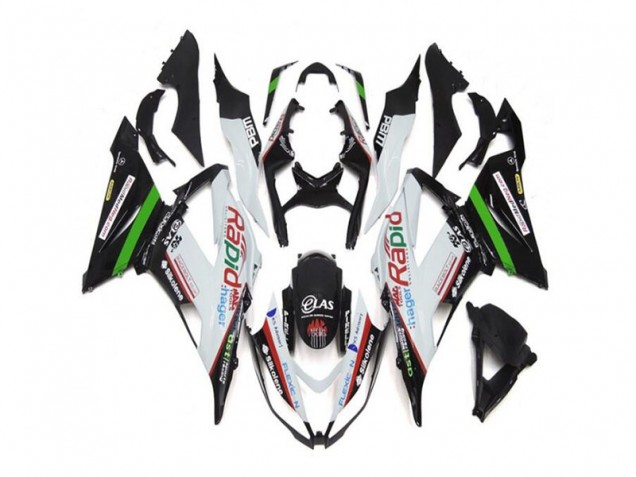 Buy 2013-2018 White Black Kawasaki ZX6R Replacement Motorcycle Fairings UK