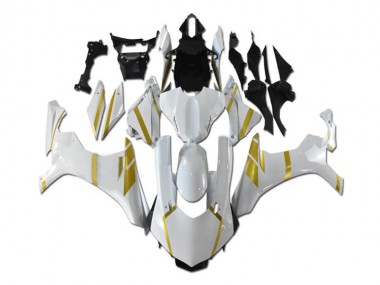 Buy 2015-2019 White Gold Yamaha YZF R1 Motorbike Fairing Kits UK