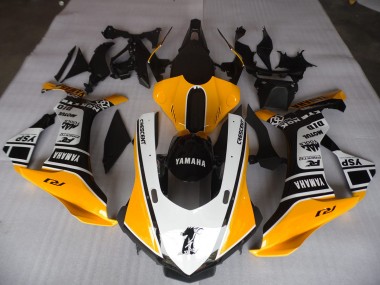 Buy 2015-2019 Yellow White Black Yamaha YZF R1 Motorbike Fairing Kits UK