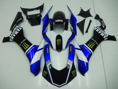 Buy 2015-2019 Black Blue Monster Yamaha YZF R1 Moto Fairings UK