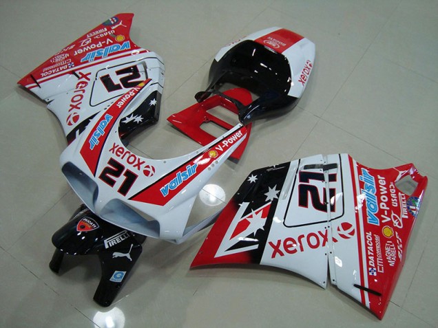 Buy 1993-2005 Red White Xerox 21 Ducati 748 916 996 996S Motorbike Fairing Kits UK