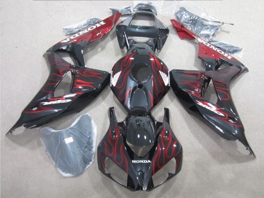 Buy 2006-2007 Black Red Flame Honda CBR1000RR Motorbike Fairing UK