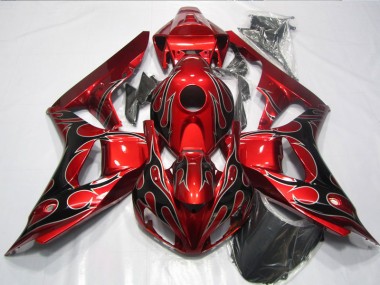 Buy 2006-2007 Red Black Flame Honda CBR1000RR Replacement Motorcycle Fairings UK