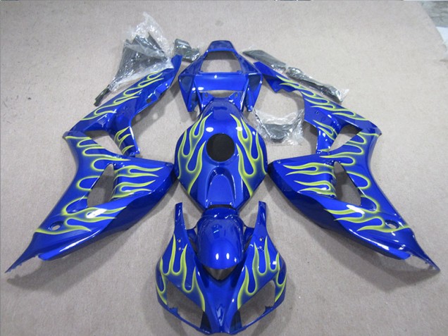 Buy 2006-2007 Blue Green Flame Honda CBR1000RR Motorcycle Fairings UK