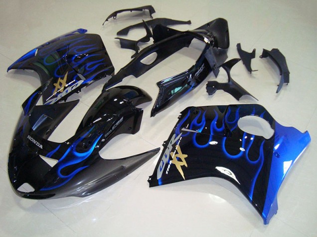 Buy 1996-2007 Black Blue Flame Honda CBR1100XX Blackbird Bike Fairing UK