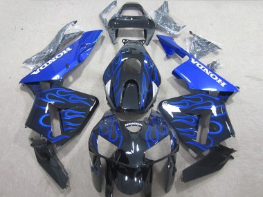 Buy 2005-2006 Black Blue Flame Honda CBR600RR Bike Fairings UK